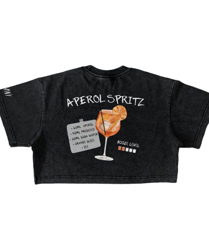 Дамски Crop Top "Аперол" - Черен