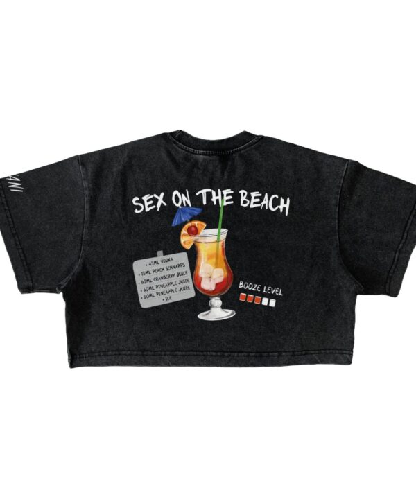 Дамски Crop Top "Sex on the Beach" - Черен
