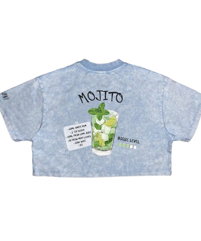 Дамски Crop Top "Мохито" - Син