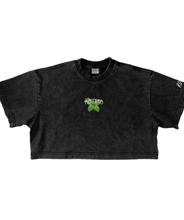 Дамски Crop Top "Мохито" - Черен