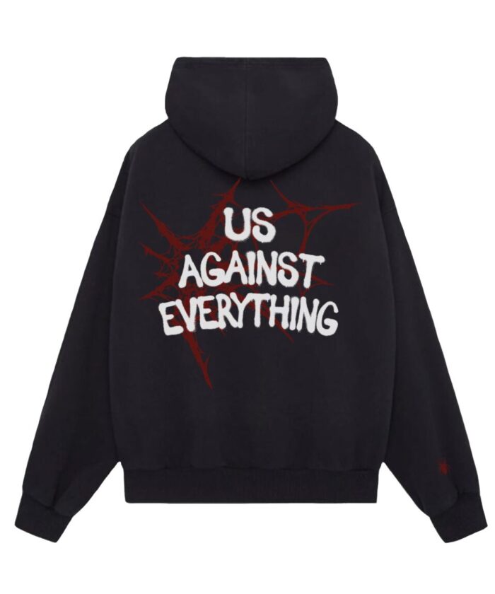 Черно Худи "Us Against Everything” | ROVANI