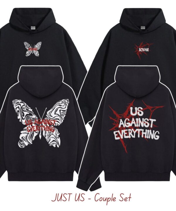 Комплект черни худита US AGAINST EVERYTHING