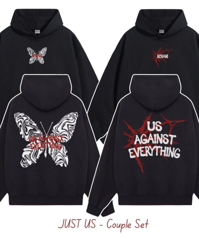 Комплект черни худита US AGAINST EVERYTHING